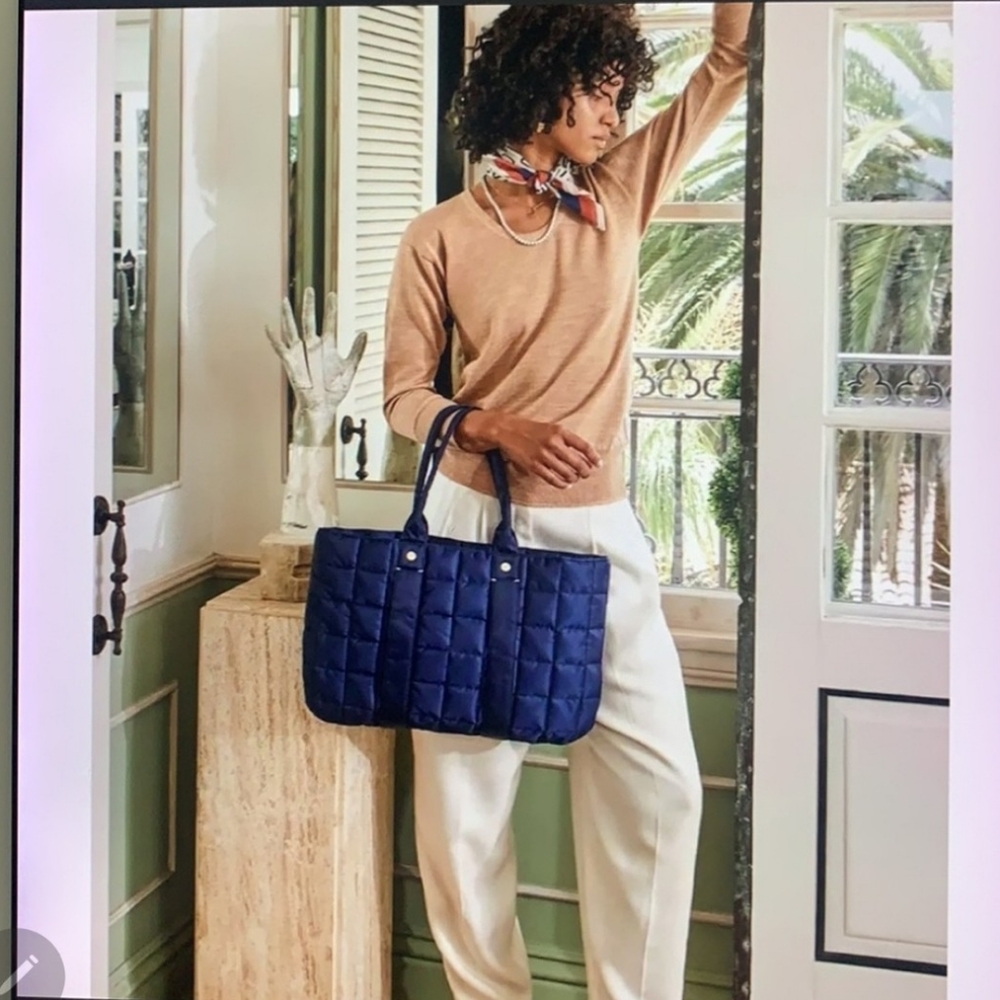 Tropezienne Quilted Nylon Tote CLARE V. - Picture 2 of 16